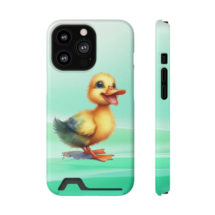 EnchantGuard Phone Case with Card Holder: Style Meets Functionality - Duck