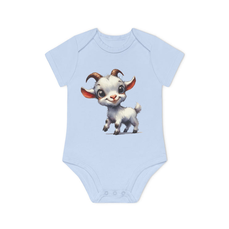 SnuggleNest Organic Baby Bodysuit (Short Sleeves) Goat