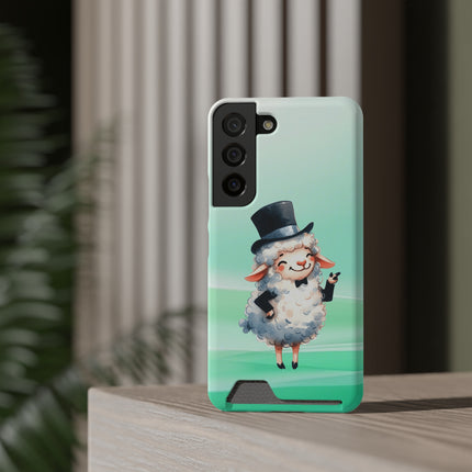 EnchantGuard Phone Case with Card Holder: Style Meets Functionality - Sheep