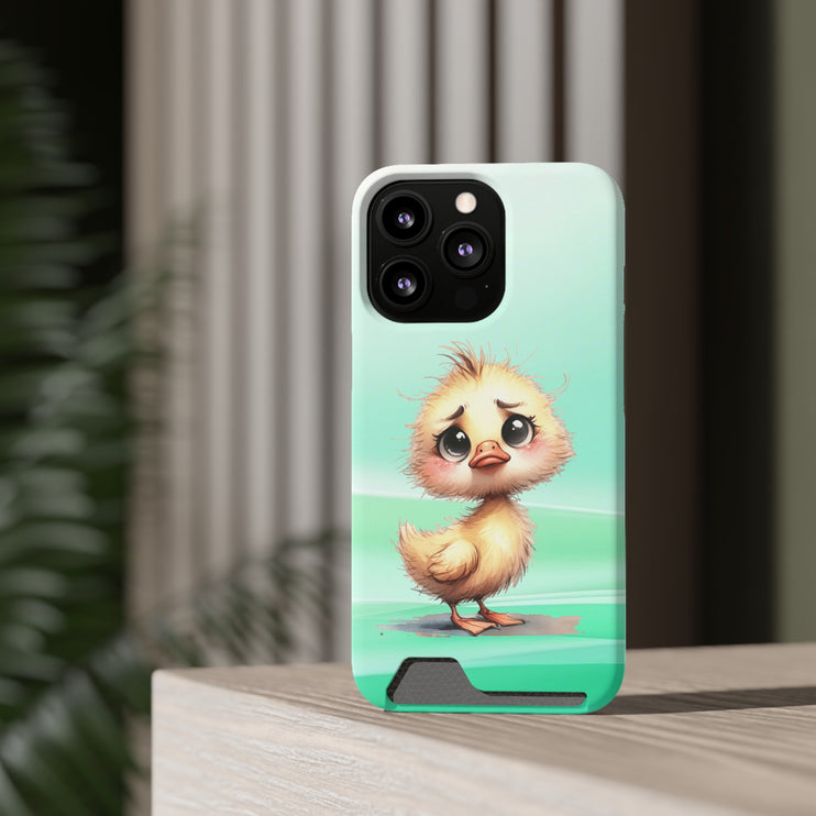 EnchantGuard Phone Case with Card Holder: Style Meets Functionality - Chicken