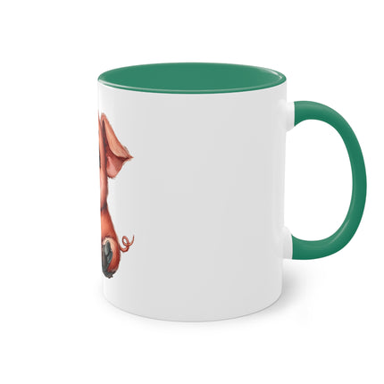 Harmony Two-Tone Coffee Mug: Sip in Style, Revel in Comfort - Pig