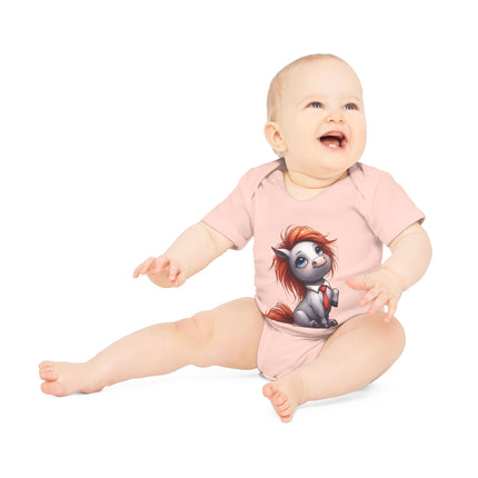 SnuggleNest Organic Baby Bodysuit (Short Sleeves) Horse