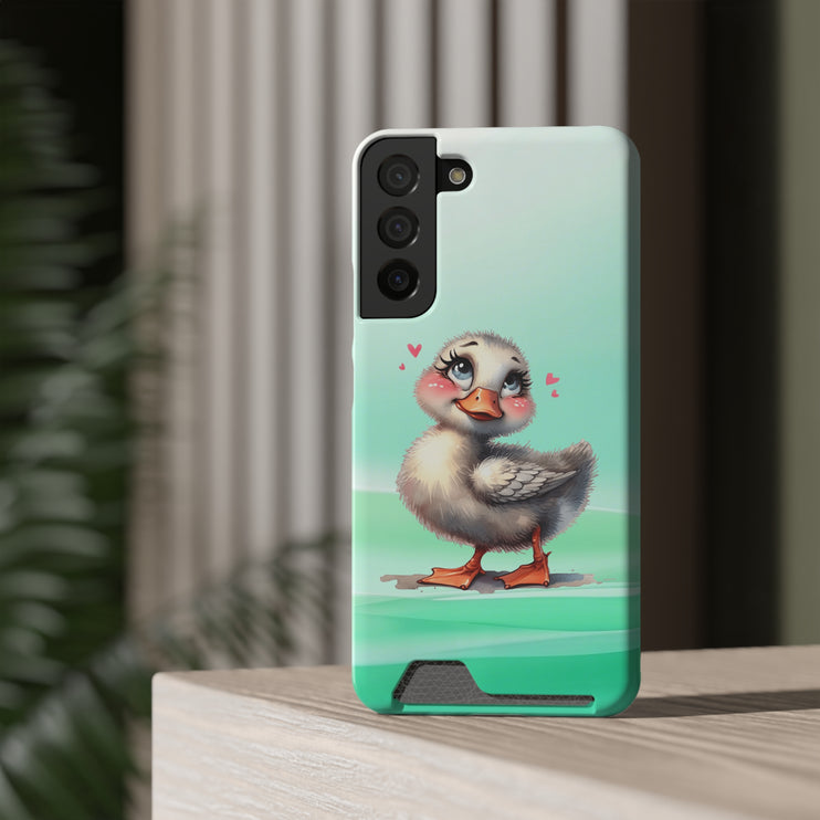 EnchantGuard Phone Case with Card Holder: Style Meets Functionality - Duck