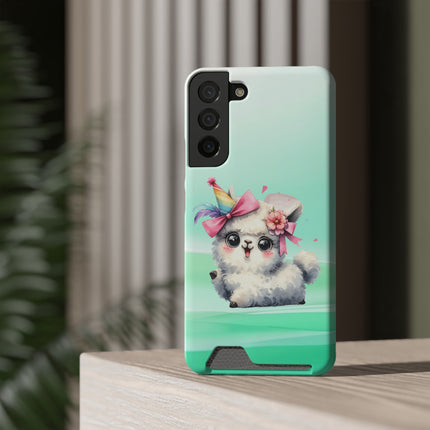 EnchantGuard Phone Case with Card Holder: Style Meets Functionality - Sheep