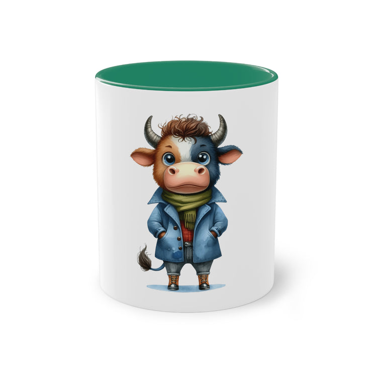 Harmony Two-Tone Coffee Mug: Sip in Style, Revel in Comfort - Cow