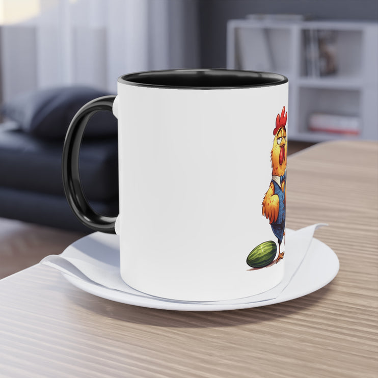 Harmony Two-Tone Coffee Mug: Sip in Style, Revel in Comfort - Rooster