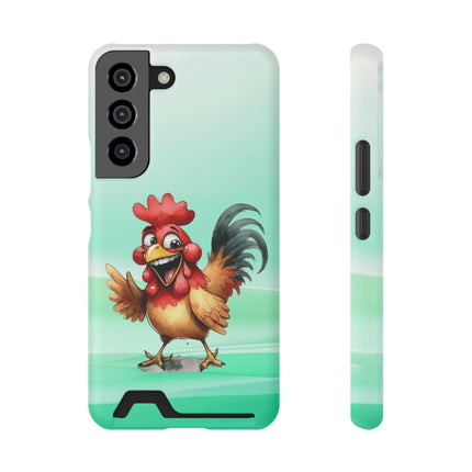 EnchantGuard Phone Case with Card Holder: Style Meets Functionality - Rooster