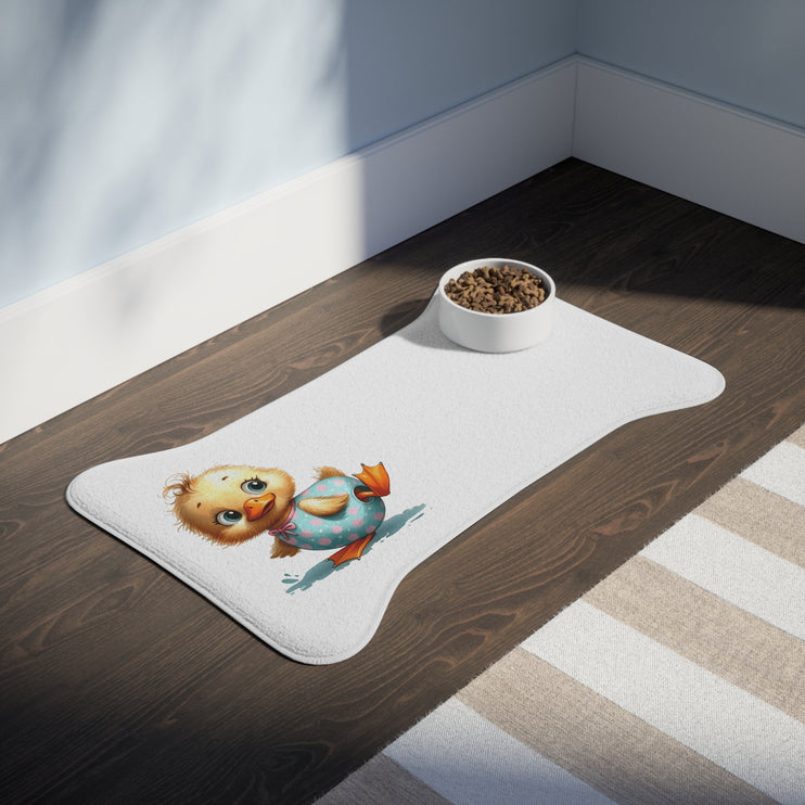 CharmPaws Pet Feeding Mats: Keep Mealtime Mess-Free & Stylish! Duck