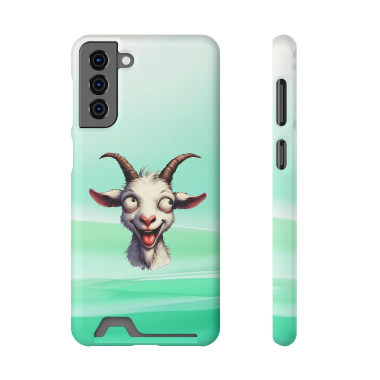 EnchantGuard Phone Case with Card Holder: Style Meets Functionality - Goat