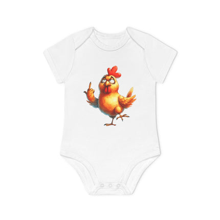 SnuggleNest Organic Baby Bodysuit (Short Sleeves)  Chicken