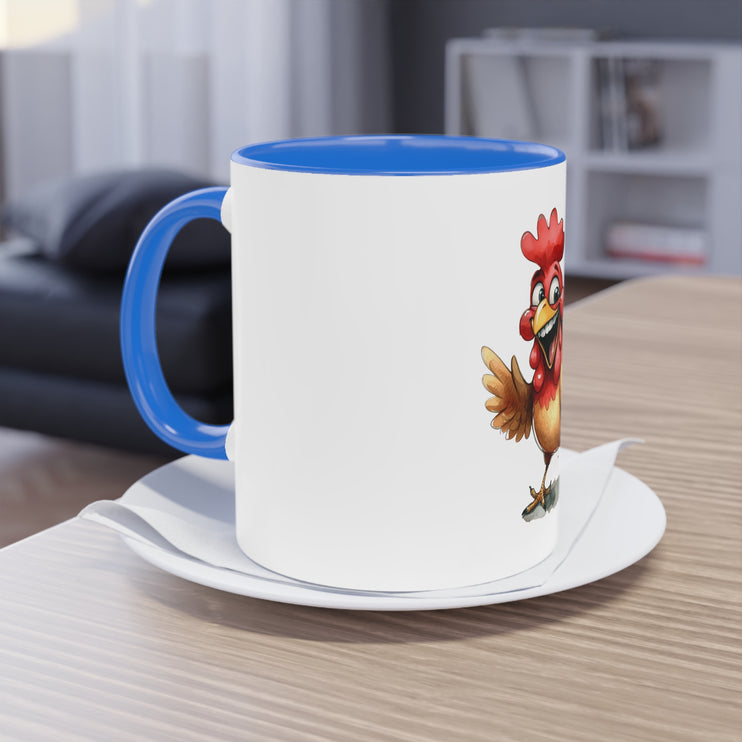 Harmony Two-Tone Coffee Mug: Sip in Style, Revel in Comfort - Chicken