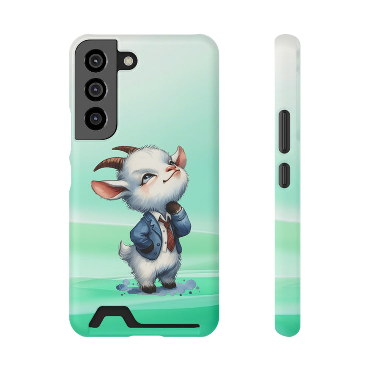 EnchantGuard Phone Case with Card Holder: Style Meets Functionality - Goat