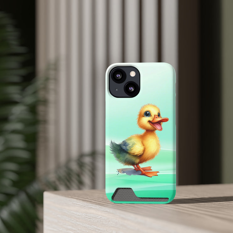 EnchantGuard Phone Case with Card Holder: Style Meets Functionality - Duck