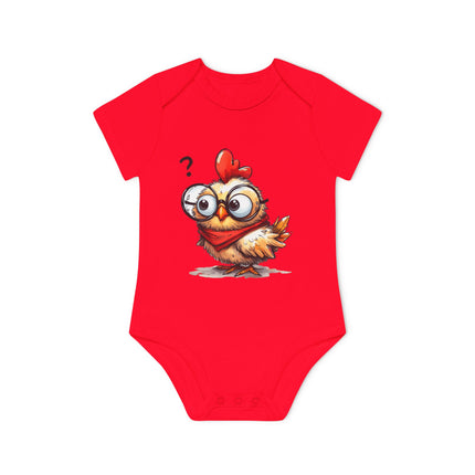 SnuggleNest Organic Baby Bodysuit (Short Sleeves) Chicken