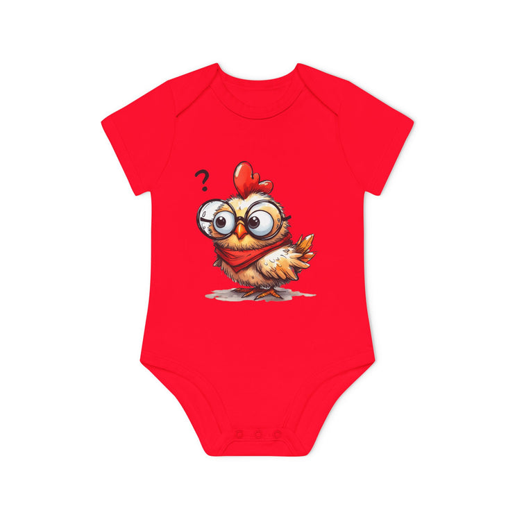 SnuggleNest Organic Baby Bodysuit (Short Sleeves) Chicken