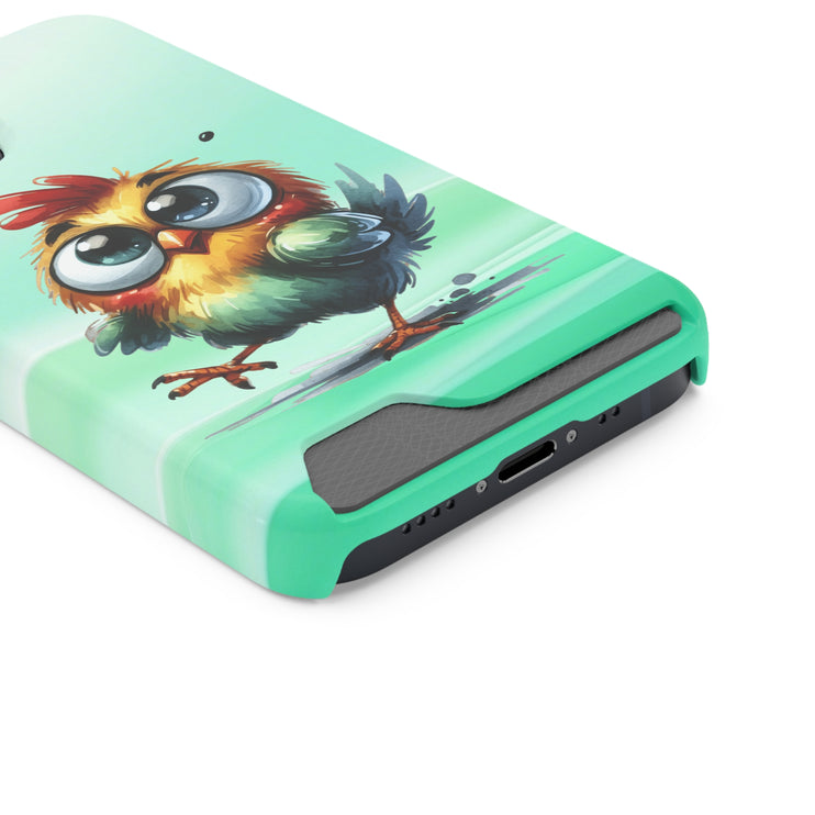 EnchantGuard Phone Case with Card Holder: Style Meets Functionality - Chicken